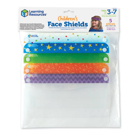 LEARNING RESOURCES Childrens Face Shields, Set of 5 Designs 4363
